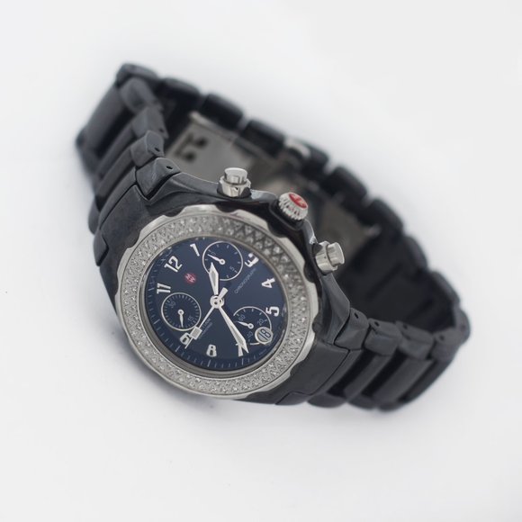MICHELE Tahitian Diamond Ceramic Chrono MWW12A000005 Watch